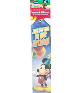 Mickey Mouse 'Just For You' Award Ribbon (1ct)