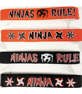 Happy Birthday 'Ninja' Rubber Bracelets / Favors (4ct)