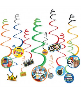 Party Town Paper Hanging Swirl Decorations (12ct)