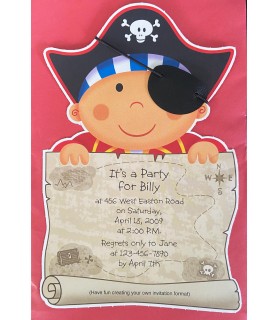 Pirate Party Create Your Own Invitations w/ Envelopes (8ct)