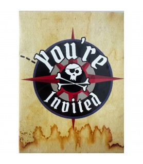 Pirate Party 'Pirate's Map' Invitations w/ Envelopes (8ct)