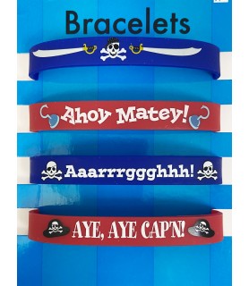 Pirate Party Rubber Bracelets / Favors (4ct)