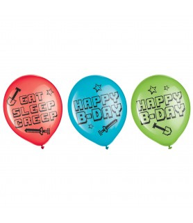 Pixel Party Latex Balloons (6ct)