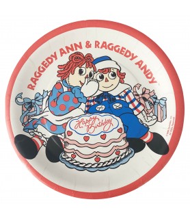Raggedy Ann and Raggedy Andy Vintage 1988 Small Paper Plates (8ct)