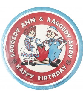 Raggedy Ann and Raggedy Andy Vintage 1988 Large Paper Plates (8ct)