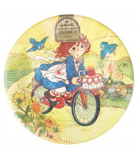 Raggedy Ann and Raggedy Andy Vintage 1978 Large Paper Plates (6ct)