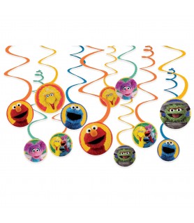 Sesame Street 'Everyday' Paper Hanging Swirl Decorations (12ct)