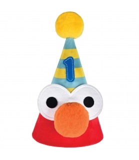 Sesame Street 'Everyday' 1st Birthday Deluxe Fabric Cone Hat (1ct)