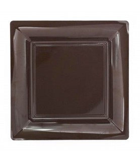 Chocolate Brown Small Square Paper Plates (20ct) 