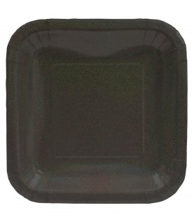 Black Square Extra Large Prismatic Paper Plates (8ct)