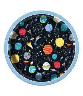 Happy Birthday 'Outer Space' Small Paper Plates (8ct)
