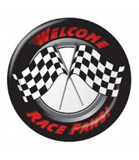 Checkered Flag 'Welcome Race Fans' Large Paper Plates (8ct)