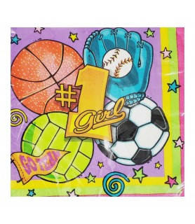 Sports '#1 Girl' Lunch Napkins (16ct)
