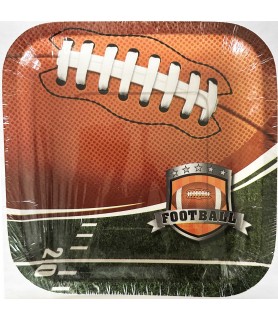 Football Small Square Paper Plates (8ct)