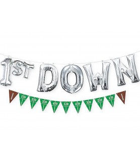 1st Down Air-Filled Foil Mylar Balloon Banner And Paper Banner Set (2ct)