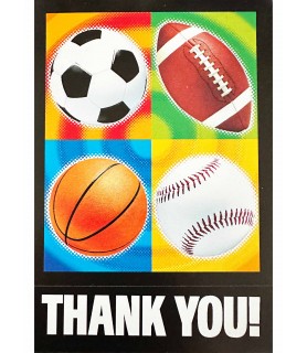 Real Time Sports Thank You Notes w/ Envelopes (8ct)