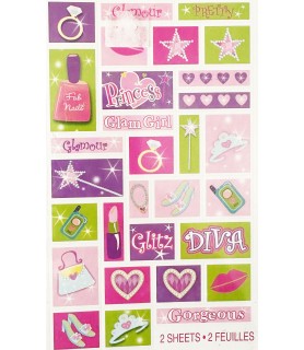 Princess Glam Stickers (2 sheets)