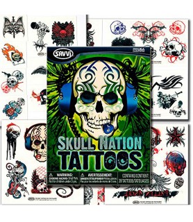 Skull Nation 'Music and Skulls' Temporary Tattoos (39ct)