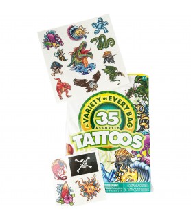 Variety In Every Bag 'Green' Temporary Tattoos (35ct)