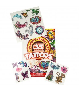  Variety In Every Bag 'Orange' Temporary Tattoos (35ct)