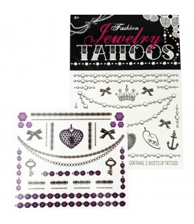 Jewelry 'Light Purple'  Temporary Tattoos (2 sheets)