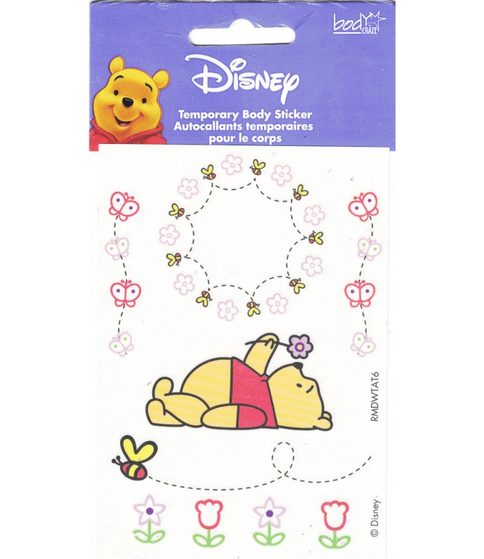 Winnie The Pooh "Lazy Spring Day' Temporary Tattoo (1 sheet)