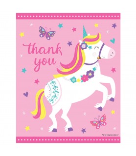 Unicorn Birthday Thank You Postcards W/ Envelopes (8ct)