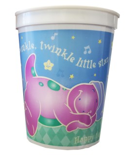 Barney Vintage 1st Birthday Plastic Reusable Keepsake Cups (2ct)