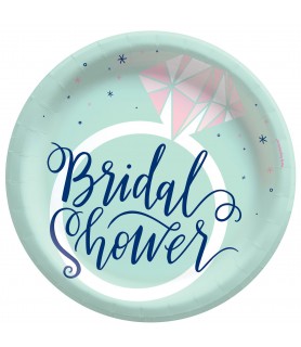 Mint Bridal Shower Large Paper Plates (8ct)