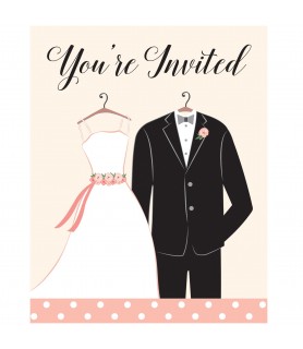 Wedding Attire Invitation Postcards W/ Envelopes (8ct)