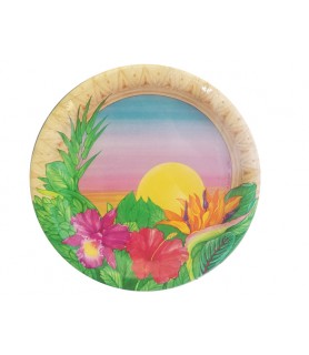 Hawaiian Luau 'Paradise' Large Paper Plates (8ct)