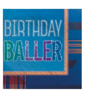Happy Birthday 'Birthday Baller' Small Napkins (16ct)