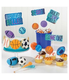 Happy Birthday 'Birthday Baller' Paper Topper Kit (12pcs)