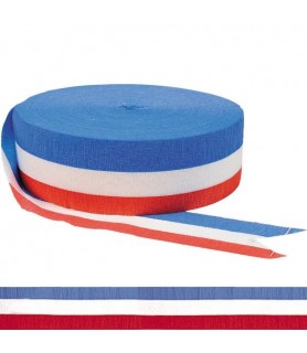 4th of July Red, White and Blue Jumbo Crepe Paper Streamer (1ct)