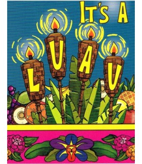 Summer Hawaiian Luau 'Tiki Time' Party Invitations w/ Envelopes (8ct)