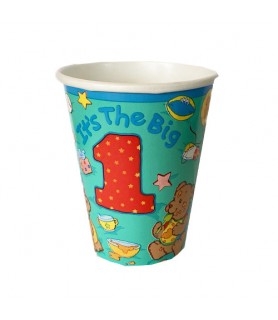 1st Birthday 'It's the Big 1' Teddy Bear Boy 9oz Paper Cups (8ct)