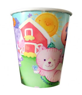 1st Birthday 'Little Farm Animals' 9oz Paper Cups (8ct)