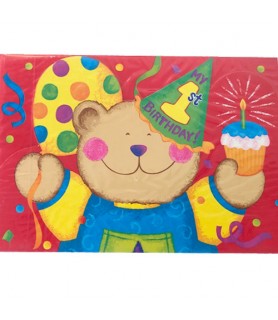 1st Birthday Baby Bear Blue Invitations w/ Envelopes (8ct)