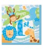 1st Birthday 'Blue Safari' Small Napkins (24ct)