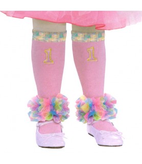 1st Birthday Girl Tulle Leg Warmers (1 pair)