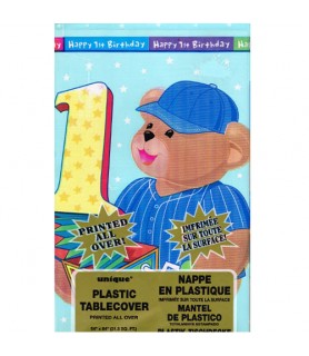 Baby's 1st Birthday Teddy Bear Plastic Table Cover (1ct)