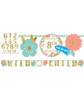 1st Birthday 'Boho Girl' Jumbo Letter Banner Kit (1ct)