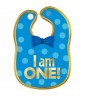 1st Birthday Boy 'Blue and Gold' Fabric Bib (1ct)