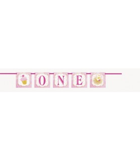 1st Birthday 'Pink and Gold' Banner (1ct)