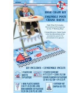 1st Birthday 'Nautical' High Chair Decorating Kit (4pc)