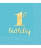 1st Birthday 'Blue and Gold' Premium Small Napkins (16ct)