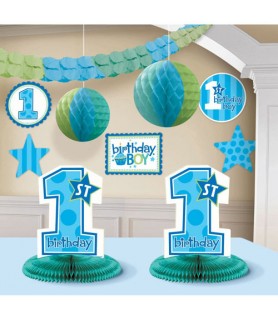 1st Birthday 'Sweet Lil' Cupcake Boy' Room Decorating Kit (10pc)
