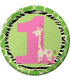 1st Birthday 'Wild at One' Giraffe Print Small Paper Plates (8ct)