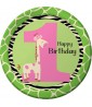 1st Birthday 'Wild at One' Giraffe Print Large Paper Plates (8ct)