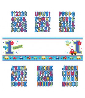 1st Birthday Boy 'All Aboard' Giant Customizable Banner (1ct)